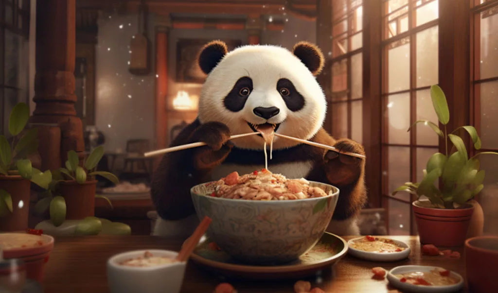 Panda eating at Taiwan